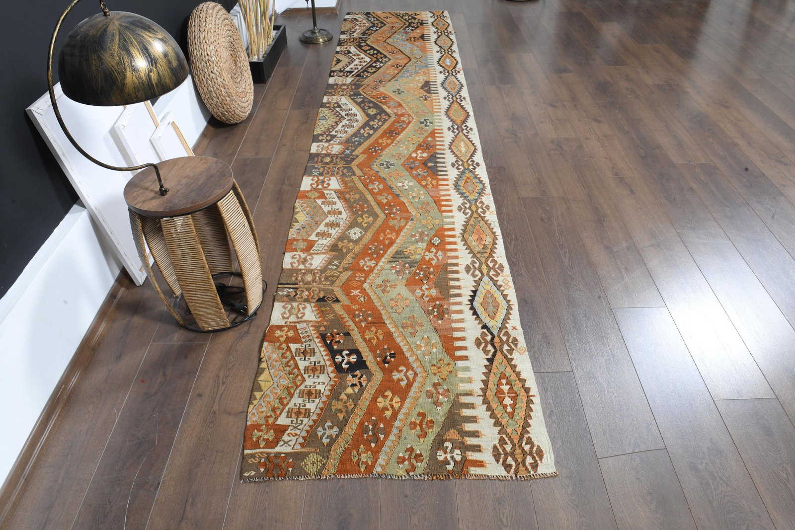 2'8x13'1 ft, STRIPED KILIM RUG, Turkish Vintage Runner - 11