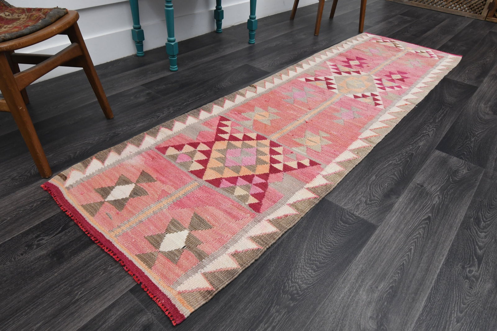 2.6x8.6 ft, TURKISH KILIM Runner - 10