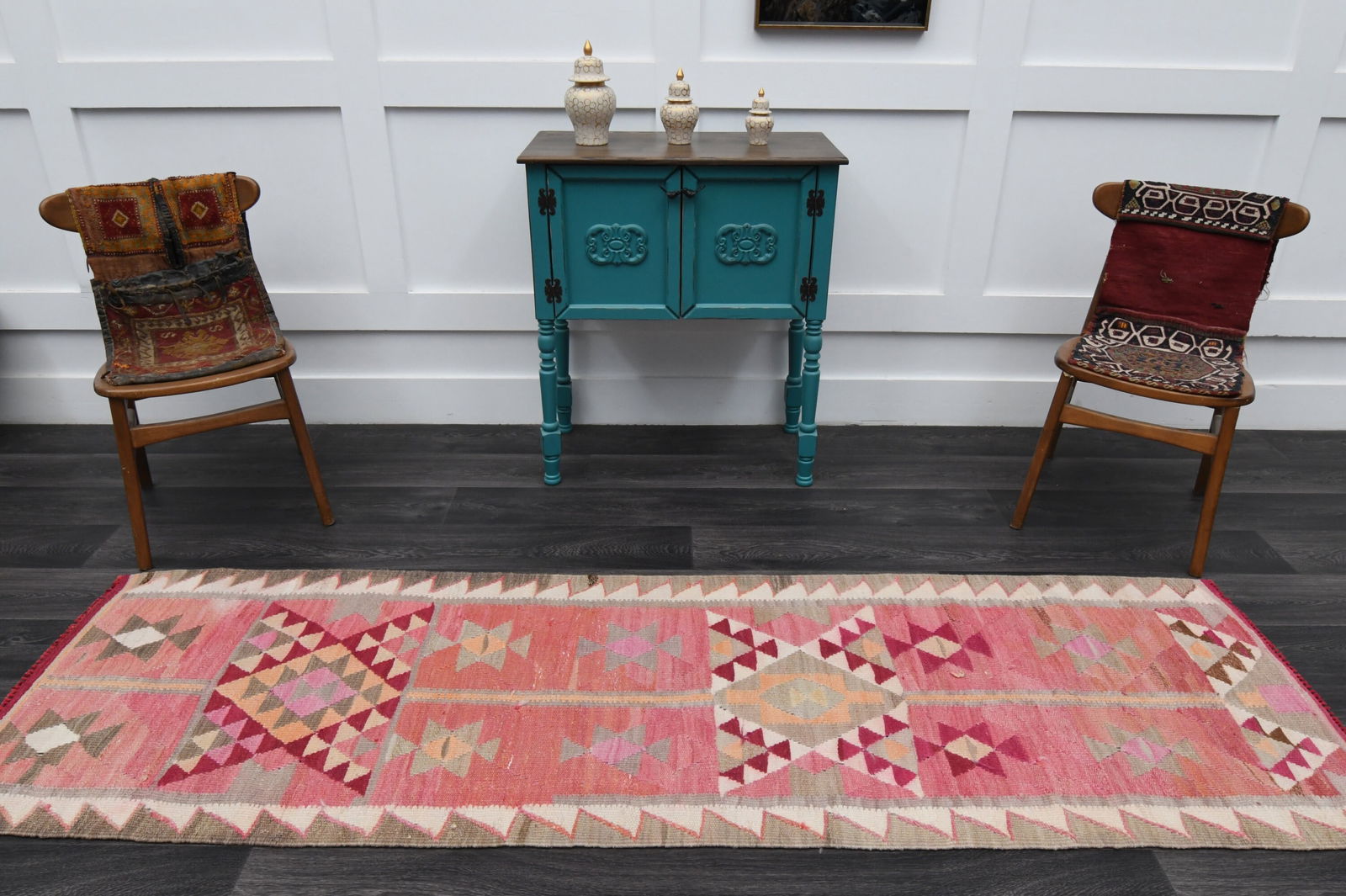 2.6x8.6 ft, TURKISH KILIM Runner - 11