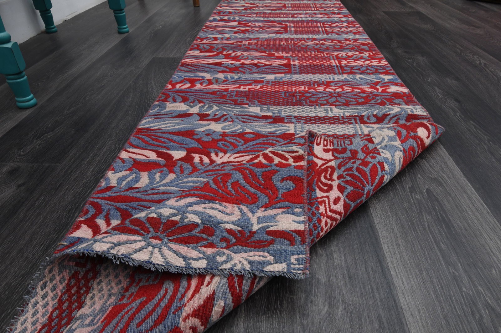 2.6x7.8 ft, Turkish Rug Runner: Title: 2.6x7.8 ft, Turkish Rug Runner Description: This Turkish one-of-a-kind Vintage Flatweave Kilim Rug is hand-knotted and handwoven by the most skilled artisans who use pure wool, in vibrant,