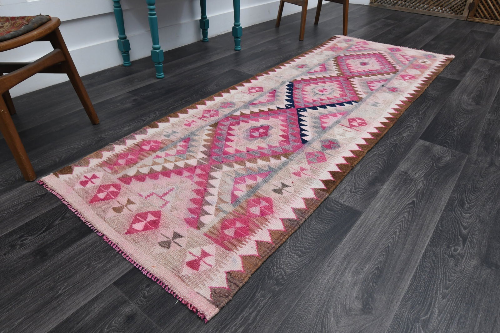 3x8.3 ft, TURKISH KILIM Runner - 10