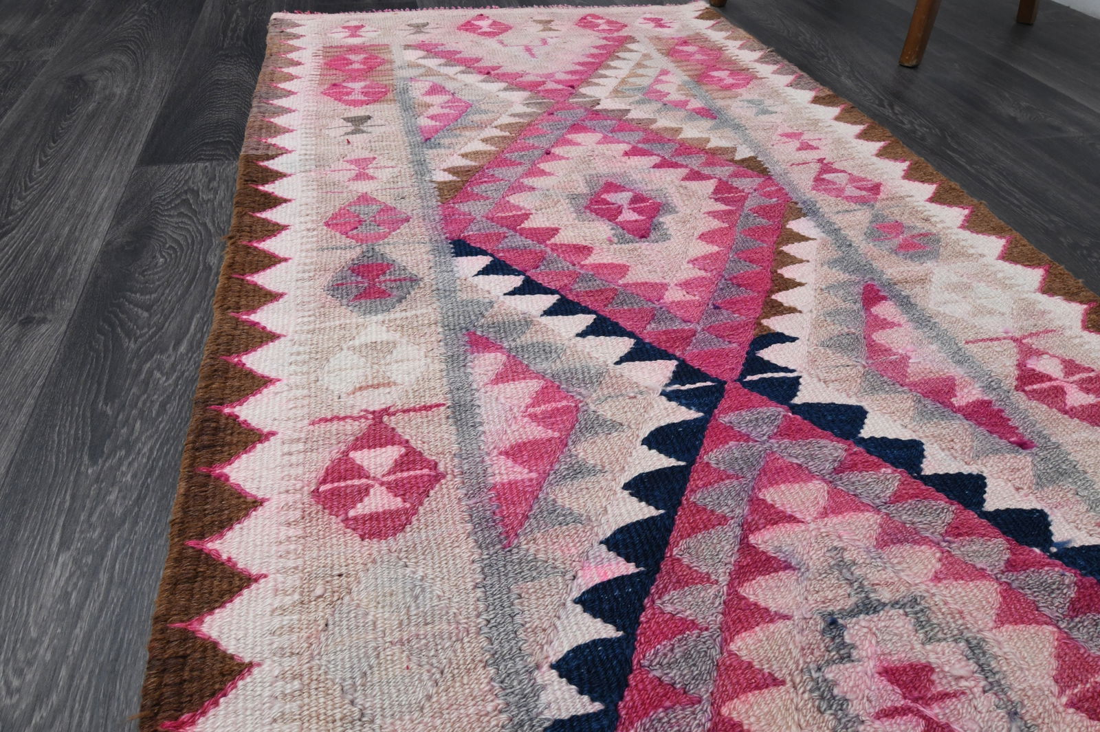 3x8.3 ft, TURKISH KILIM Runner - 13