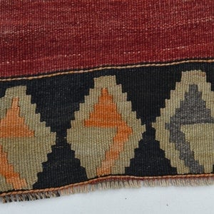 4.6x11.6 ft, RED KILIM RUNNER - 5