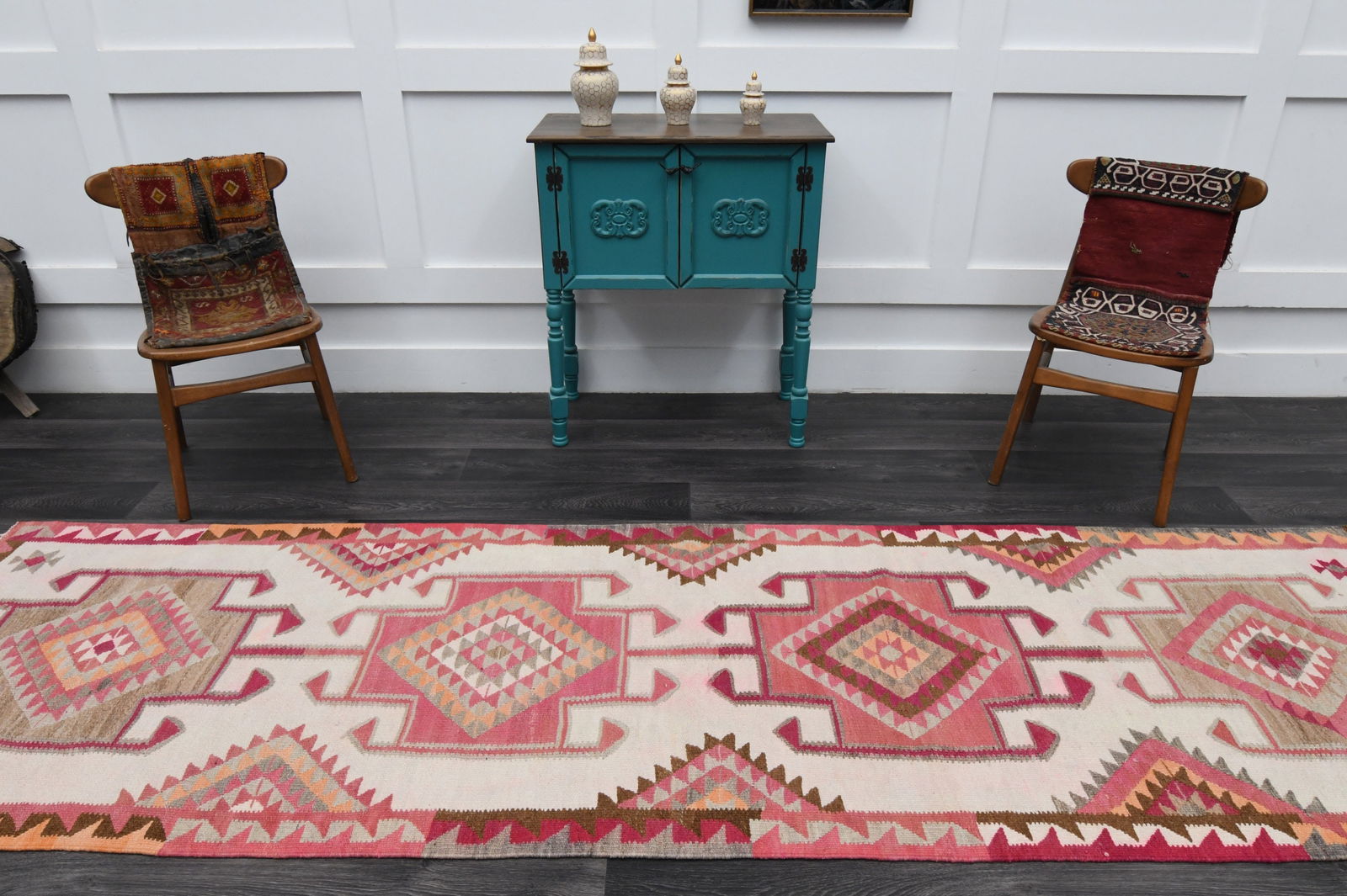 3.3x11.4 ft, TURKISH KILIM Runner - 3