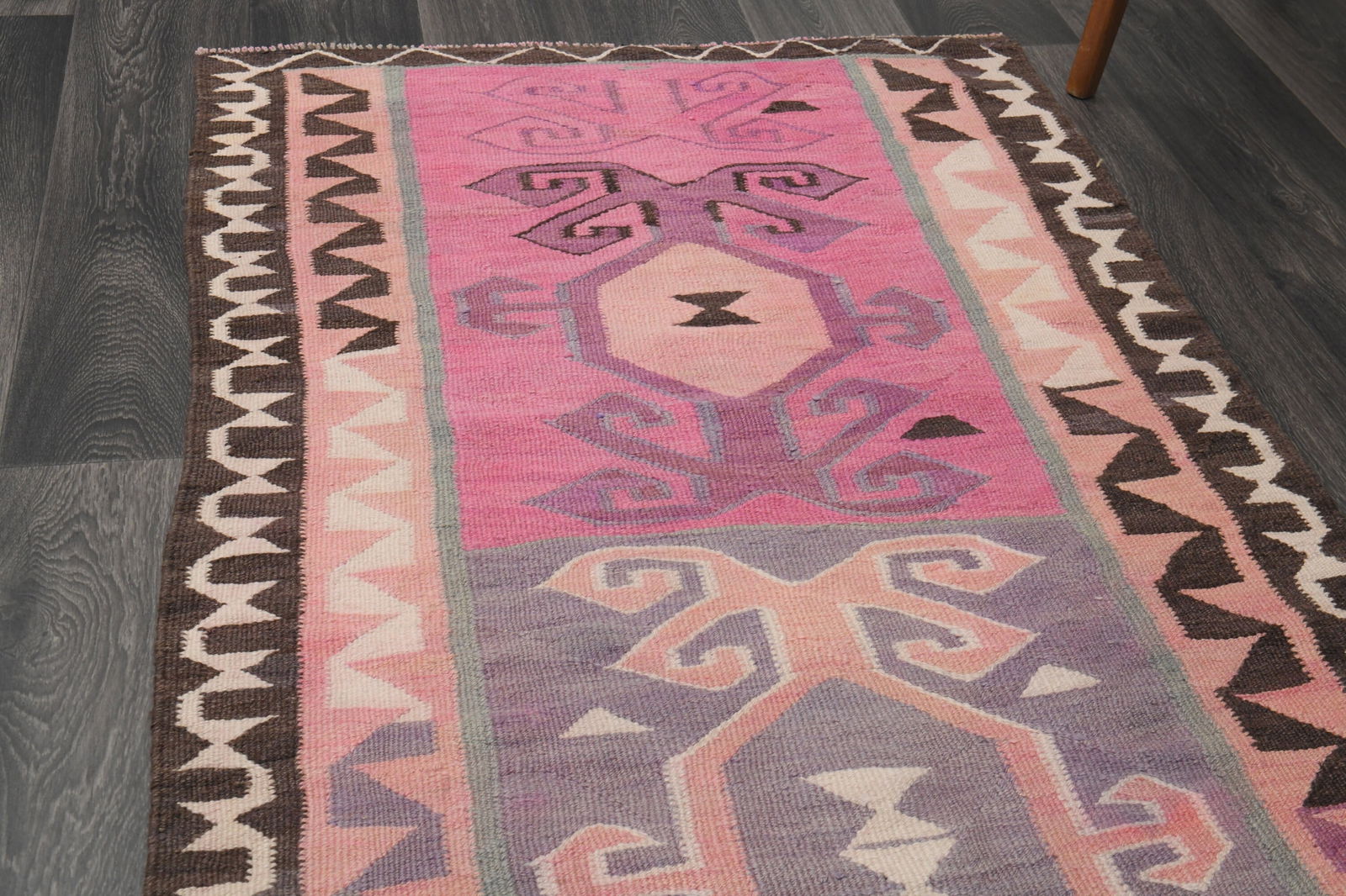 3.2x9.9 ft, TURKISH KILIM Runner - 14