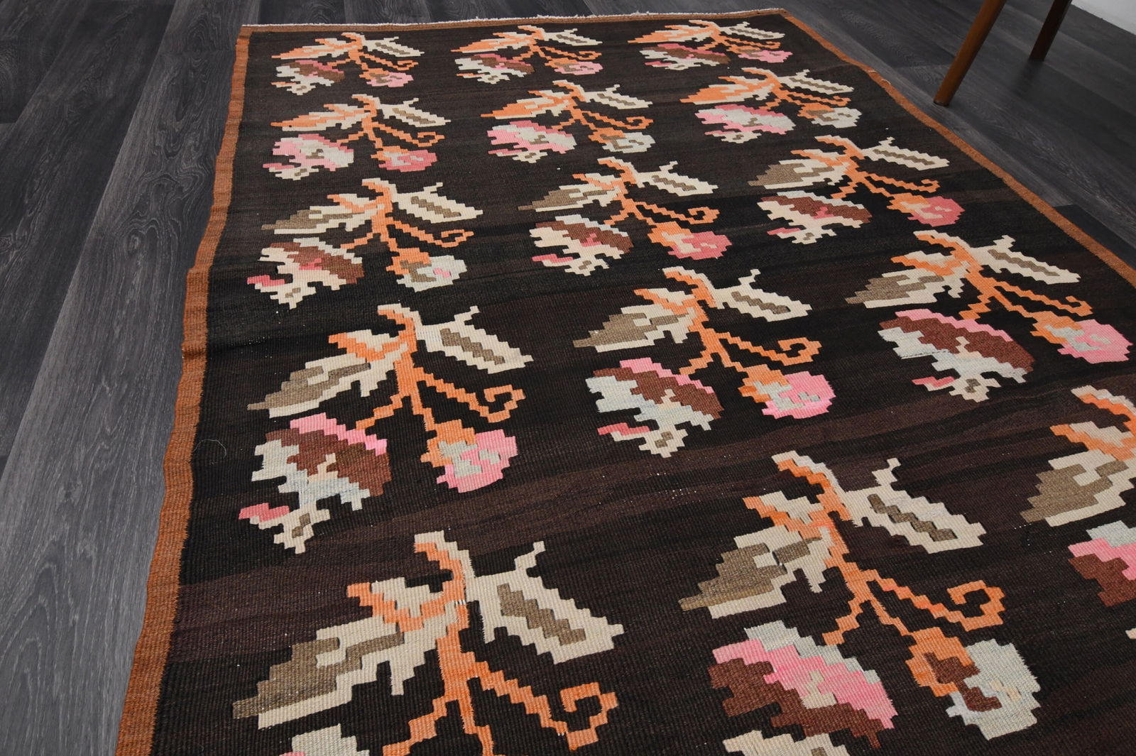 4.4x11.6 ft, TURKISH KILIM Runner - 13