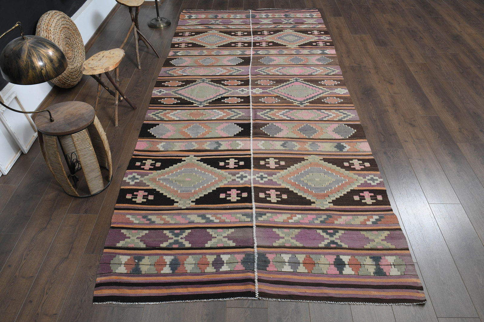 5'3x12'3 ft, COLORFUL RUNNER RUG - 14