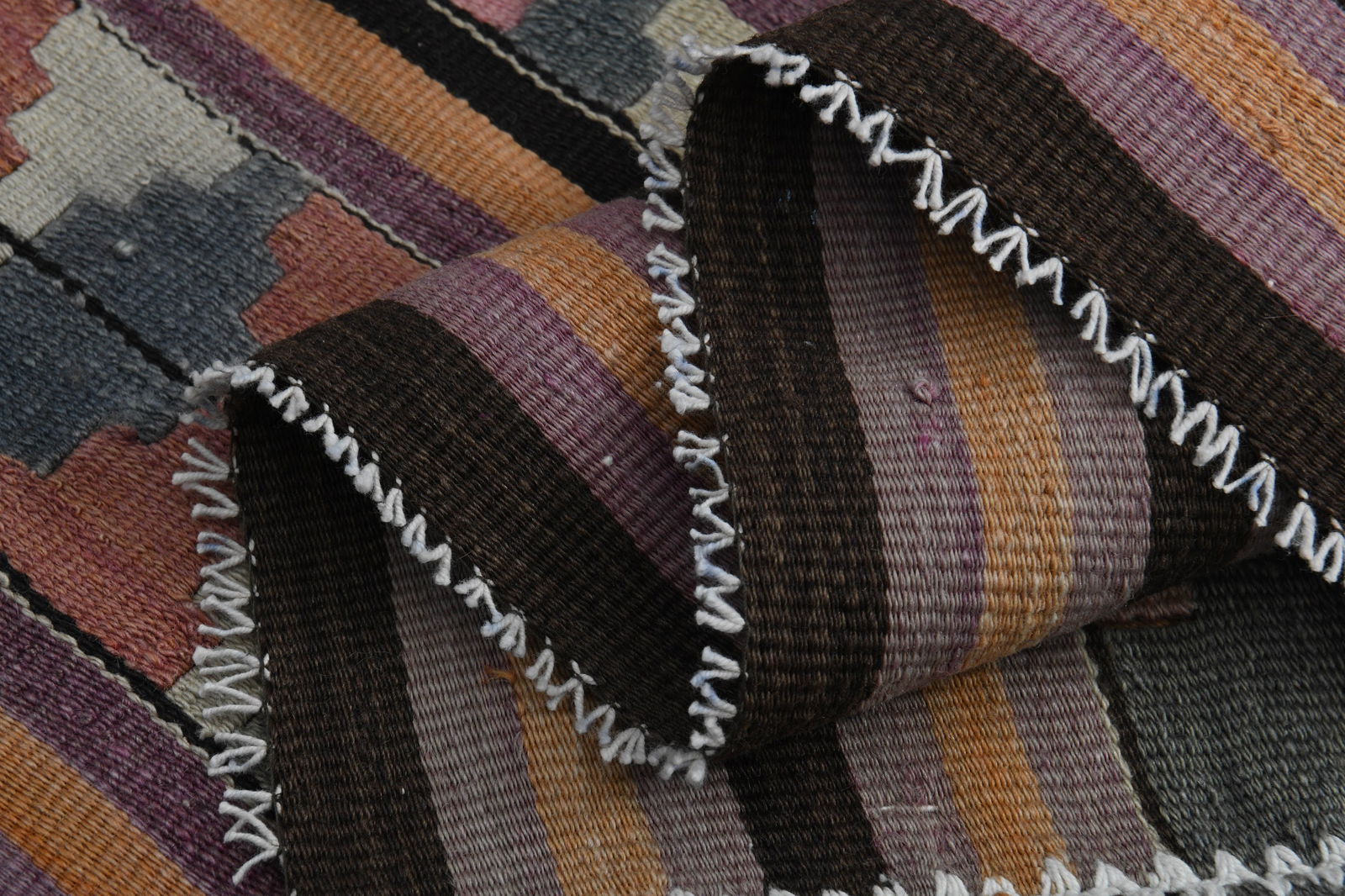 5'3x12'3 ft, COLORFUL RUNNER RUG: Title: 5'3x12'3 ft, COLORFUL RUNNER RUG Description: This Turkish one-of-a-kind Vintage Flatweave Kilim Rug is hand-knotted and handwoven by the most skilled artisans who use pure wool, in vibrant, na