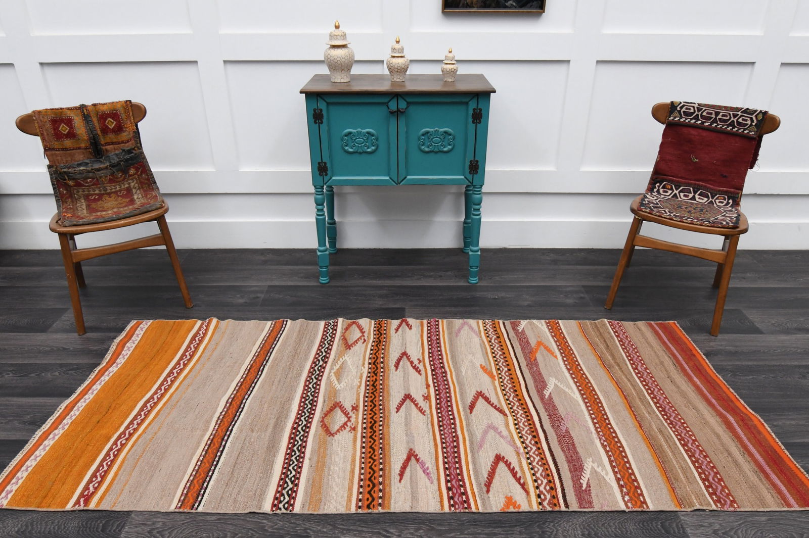 3.1x7.8 ft, TURKISH KILIM Runner - 11