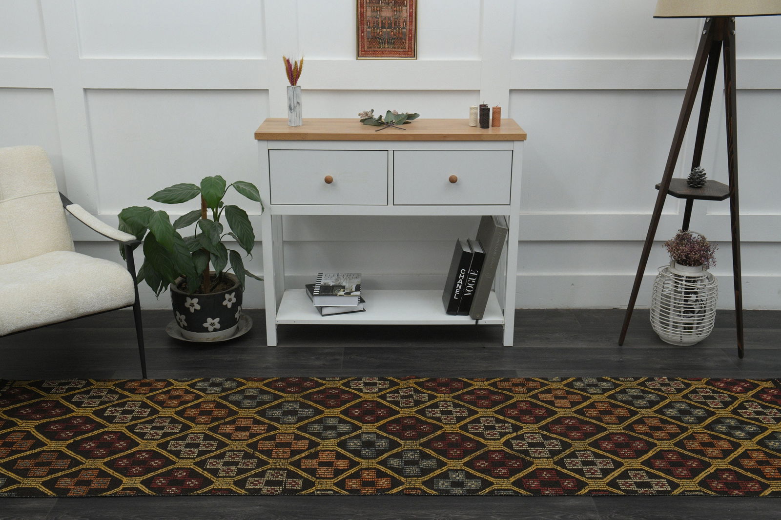 2.3x9.5 ft, KILIM RUNNER RUG - 4