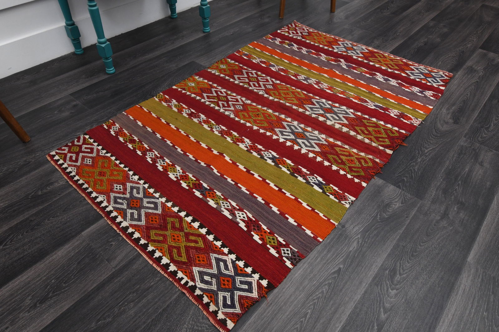 3.5x6 Ft, Vintage Rug, Accent - 10