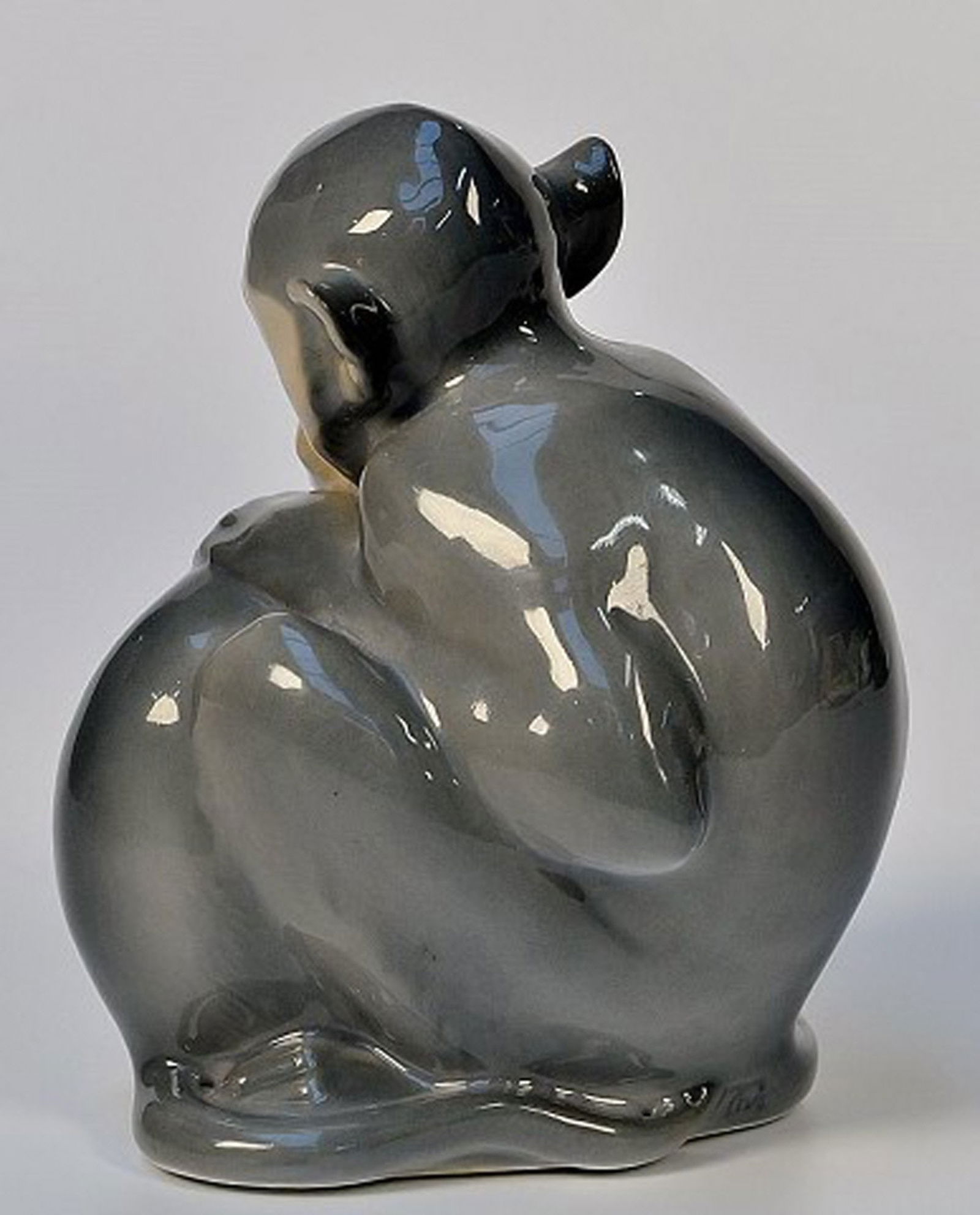 Rare Royal Copenhagen figurine by Christian Thomsen. Two monkeys. - 3
