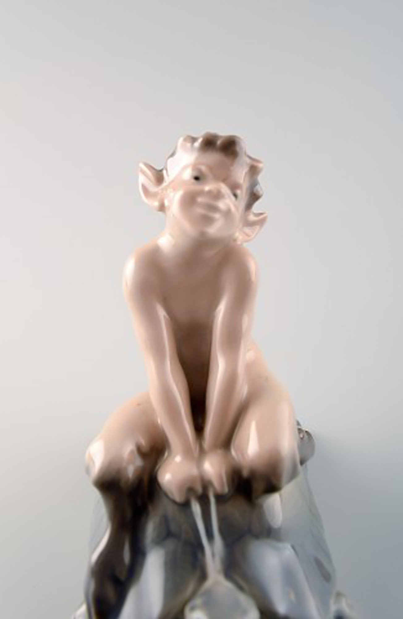 Royal Copenhagen Figurine Faun (Pan) on a turtle. - 3