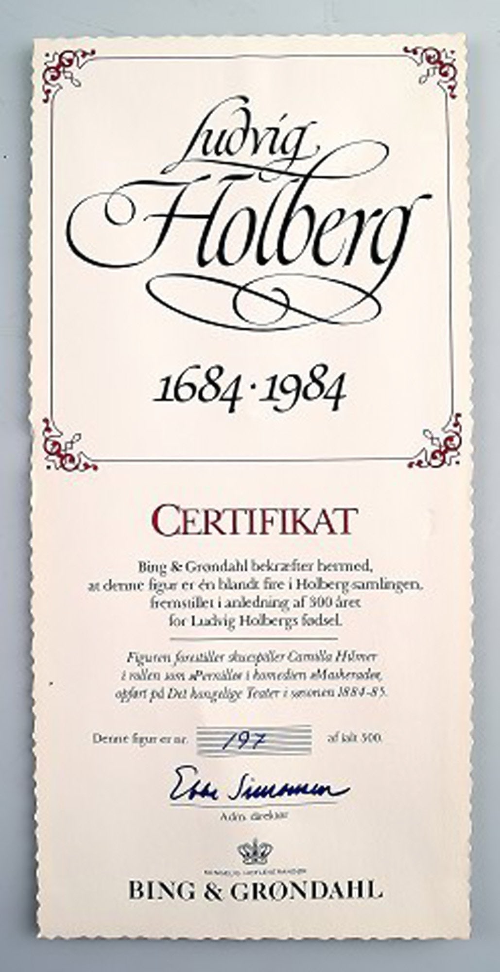 Bing and Grondahl porcelain figure. B&G. "Pernille" in the comedy masquerade by Ludvig Holberg - 7