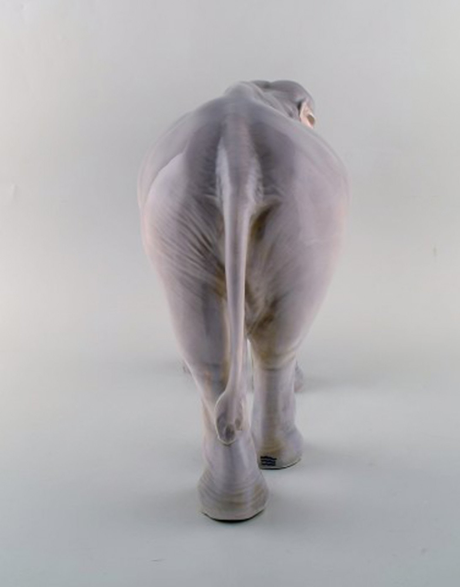 Theodor Madsen for Royal Copenhagen. Rare porcelain figurine. Colossal elephant. Dated ca. 1910. - 4