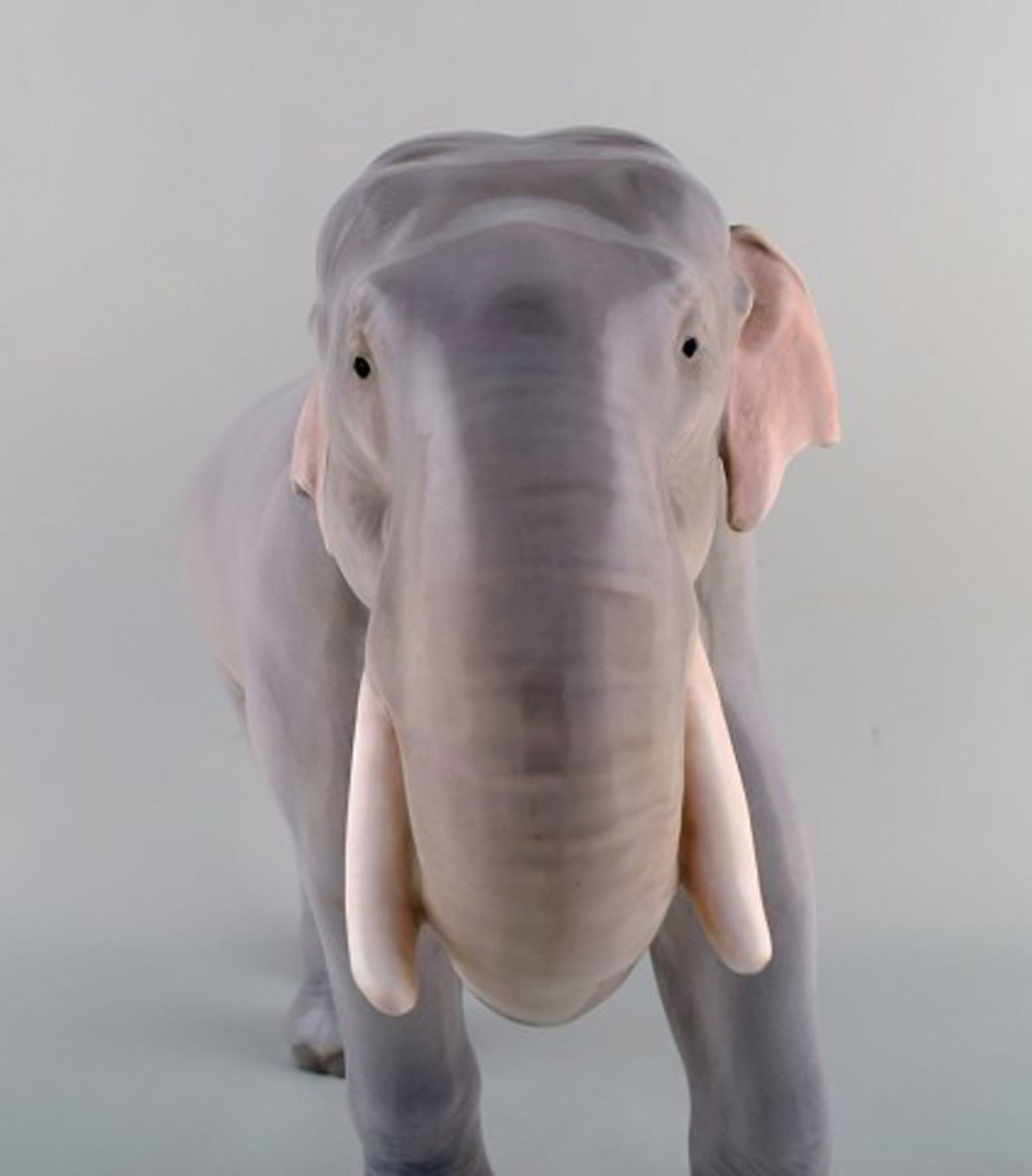 Theodor Madsen for Royal Copenhagen. Rare porcelain figurine. Colossal elephant. Dated ca. 1910. - 7