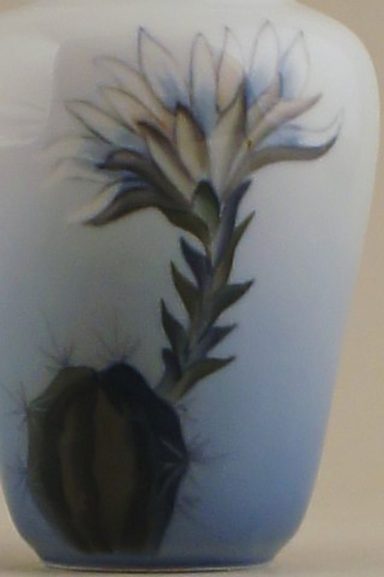 Royal Copenhagen vase with cactus. - 2