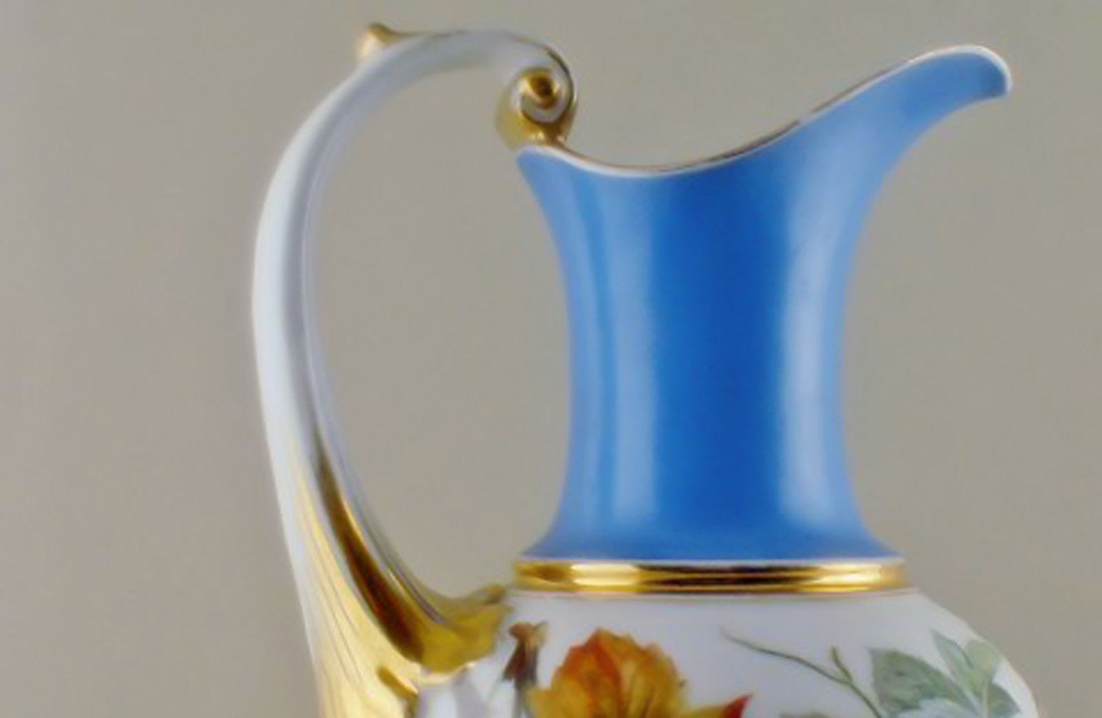 Royal Copenhagen antique large wine pitcher on stand. Museum´s piece. - 6