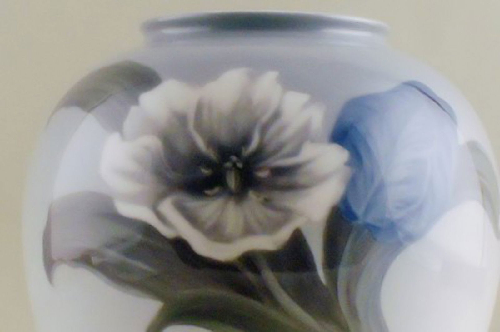 Royal Copenhagen vase with a flower and butterflies. - 2