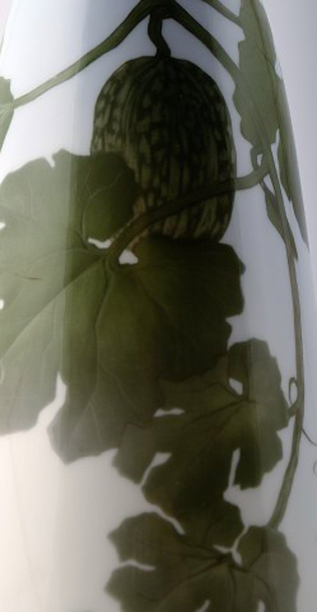 Royal Copenhagen vase decorated with watermelon plant. - 3