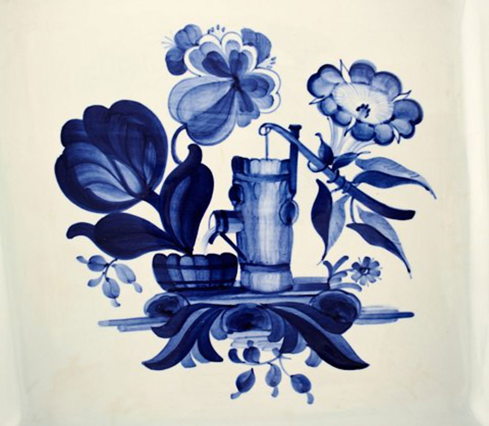 Royal Copenhagen Tranquebar, large square fruit bowl. Decoration number 3087/1198. - 2