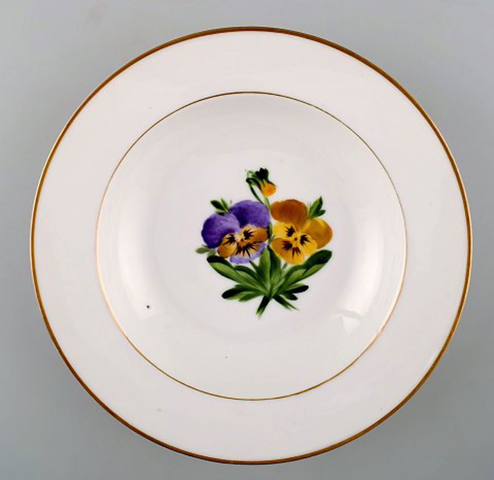 4 antique Royal Copenhagen deep plates in flora danica style. - 3