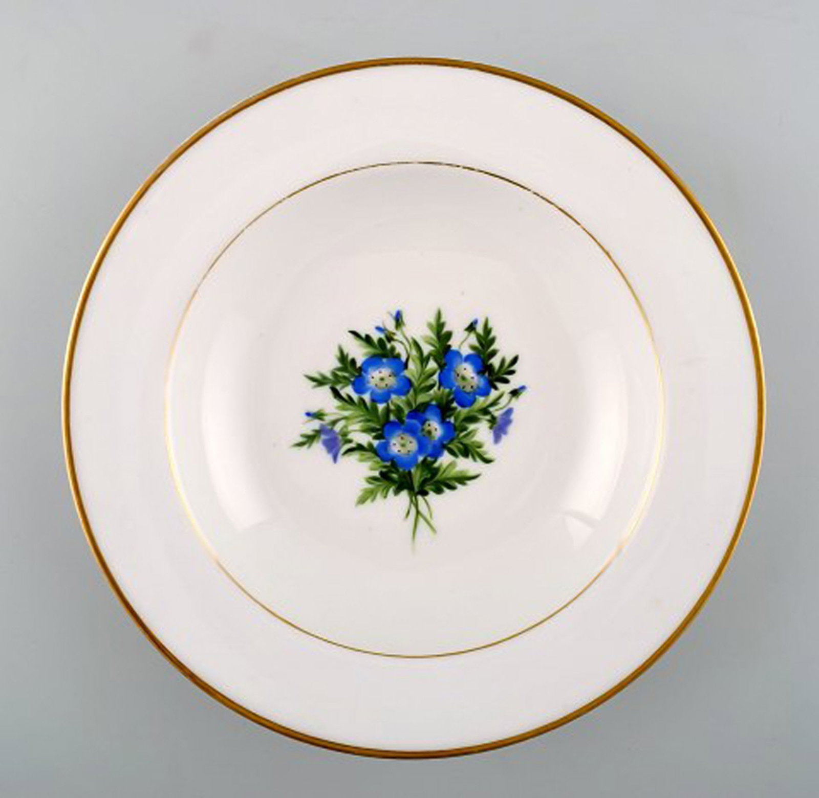 4 antique Royal Copenhagen deep plates in flora danica style. - 5