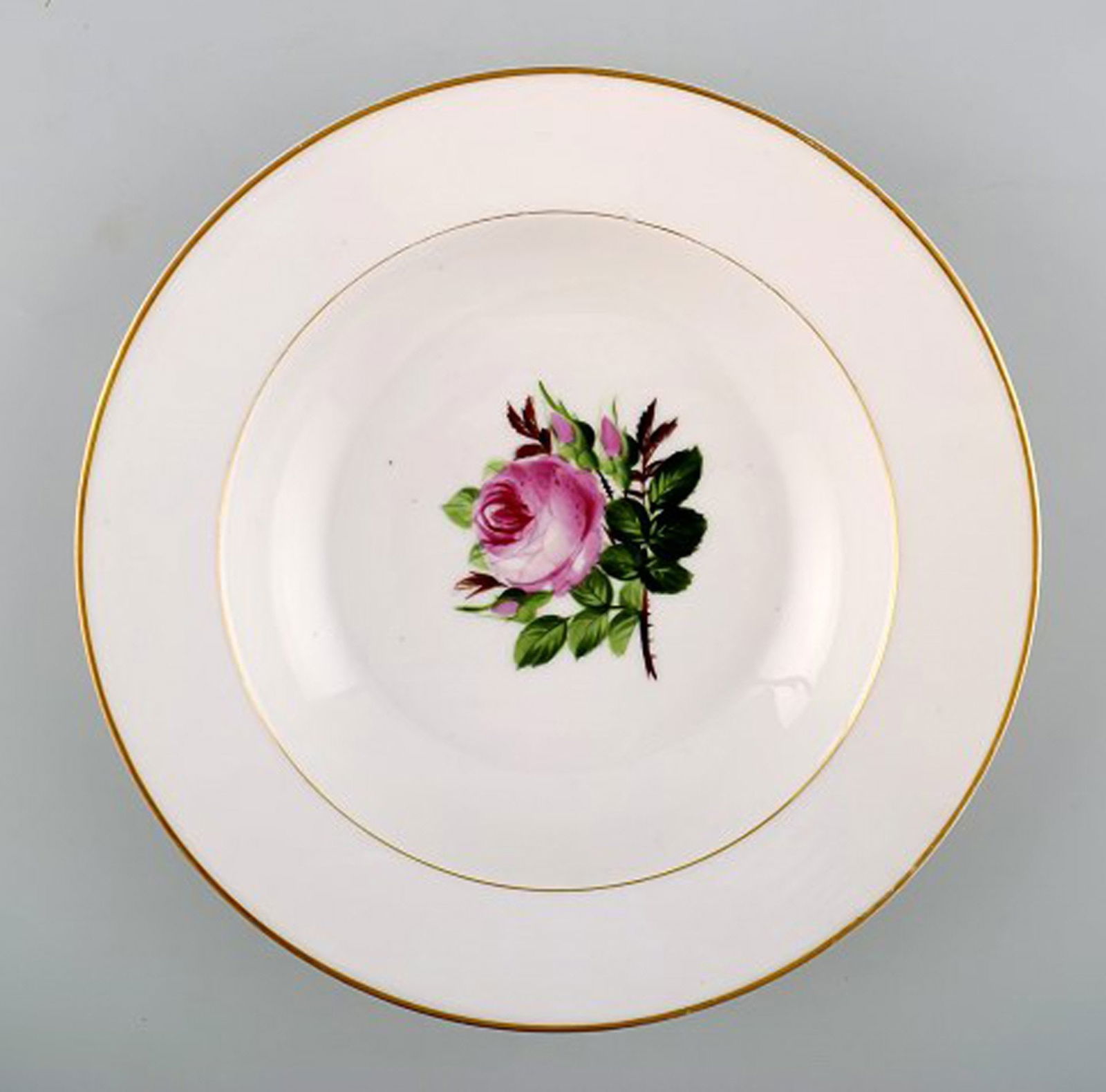 4 antique Royal Copenhagen deep plates in flora danica style. - 3