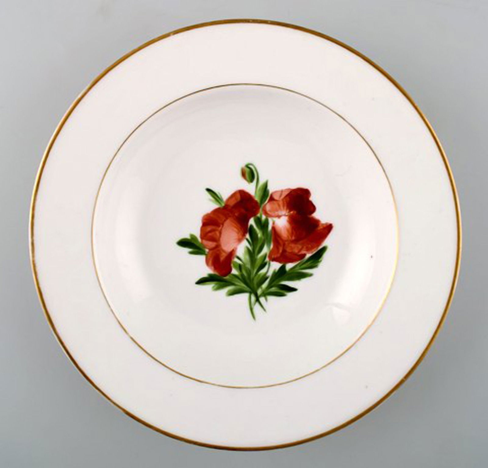 4 antique Royal Copenhagen deep plates in flora danica style. - 4