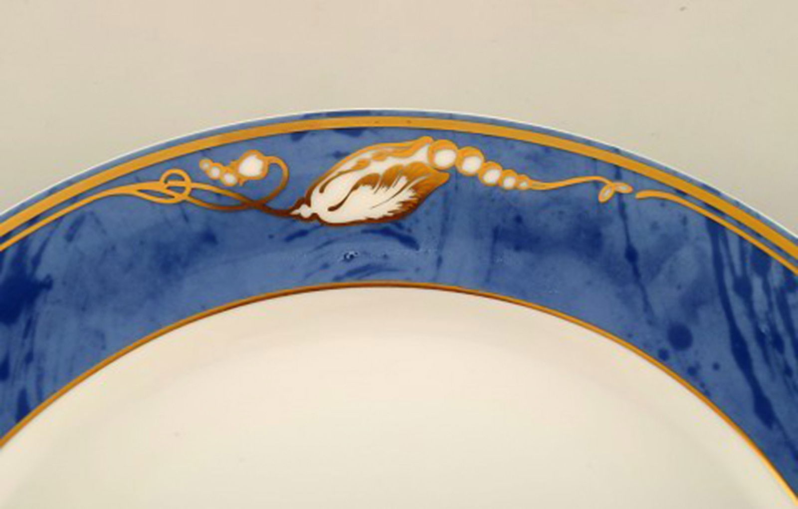 Royal Copenhagen. "Magnolia" lunch plate. 12 pieces in stock. Late 20th century. - 2