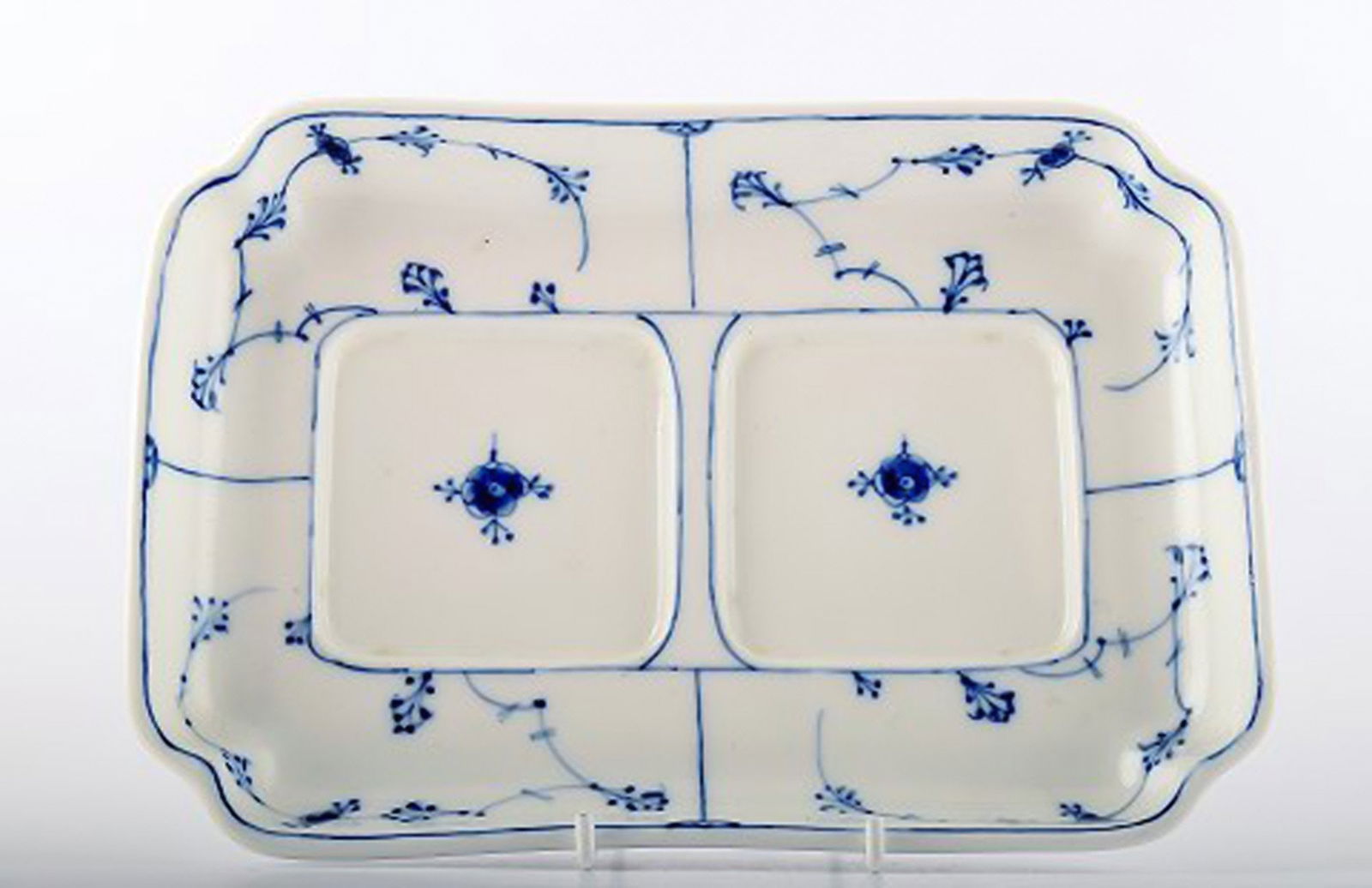 Early and rare Royal Copenhagen blue fluted Writing set with two inkwells. - 6