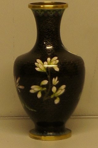 Cloisonne vase enamelled metal. I have 2 vases. - 7