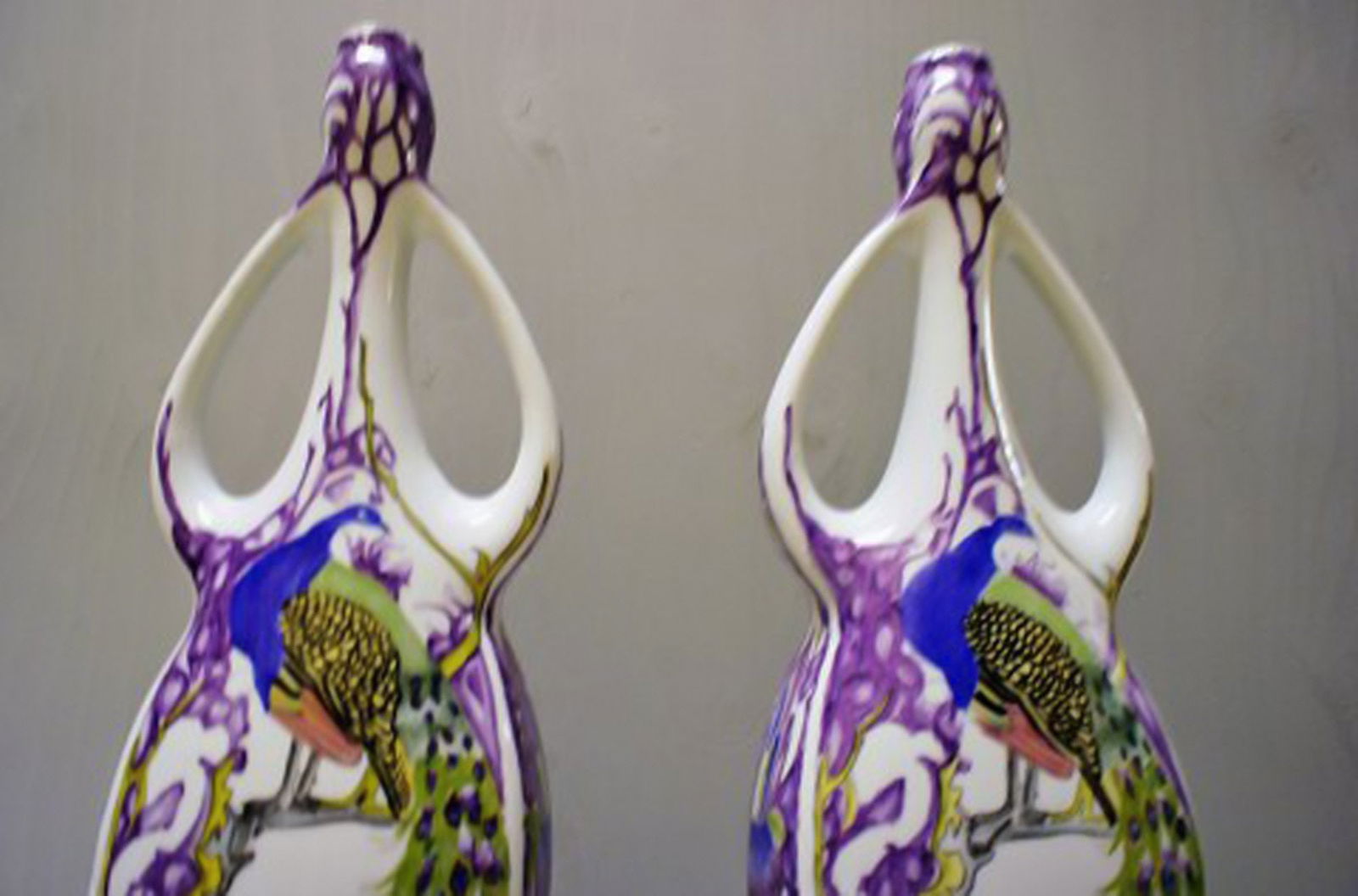 A pair of Arnhem "Ram" porcelain vases, Netherlands. - 2