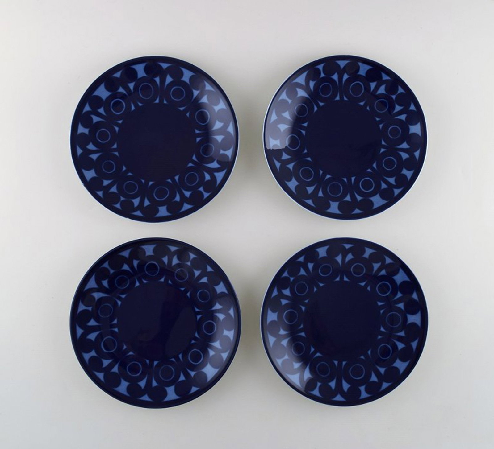 Christina Campbell for Rörstrand / Rørstrand. A set of 4 AGDA porcelain plates. 1960's. (1 of 4)