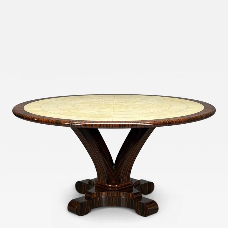 American Modern, Macassar Ebony, Shagreen, Brass, Table, USA, 2010s (1 of 12)