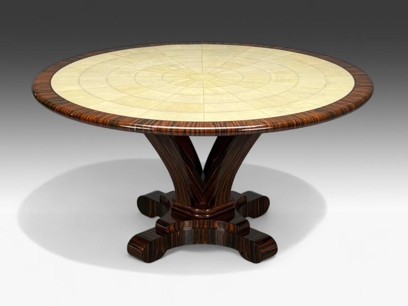 American Modern, Macassar Ebony, Shagreen, Brass, Table, USA, 2010s - 2