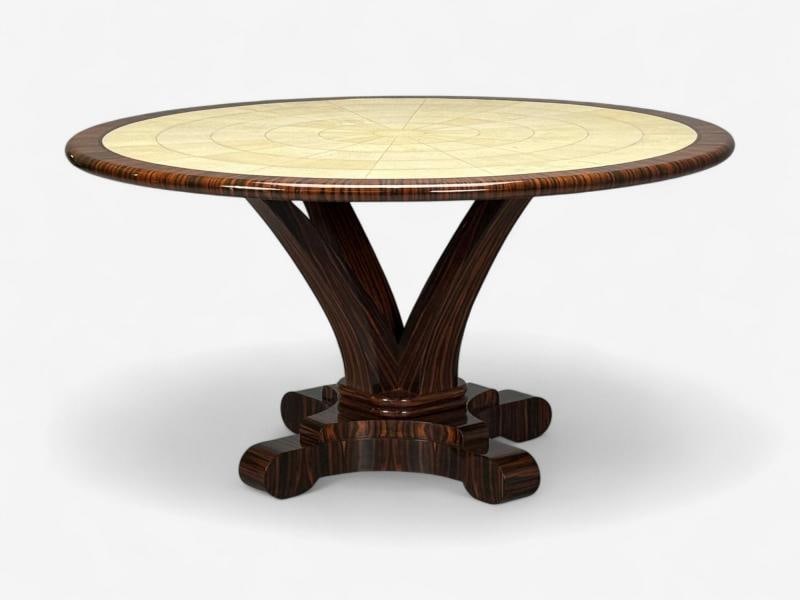 American Modern, Macassar Ebony, Shagreen, Brass, Table, USA, 2010s - 5