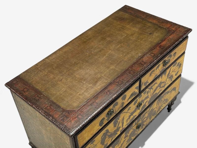 Max Kuehne, Silver Leaf, Painted Wood, Rare Commode, USA, 1950s - 4