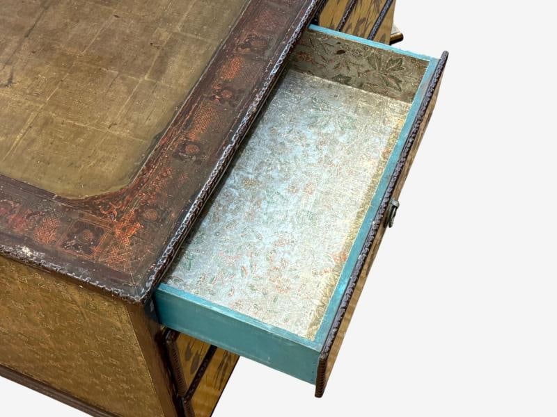 Max Kuehne, Silver Leaf, Painted Wood, Rare Commode, USA, 1950s - 9