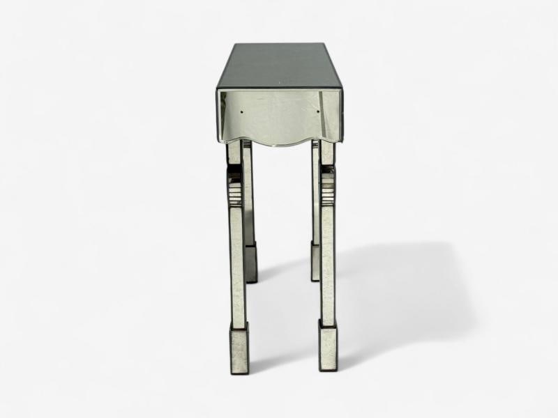 French Art Deco Style, Antique Glass, Painted Wood, Mirrored Console Tables - 8