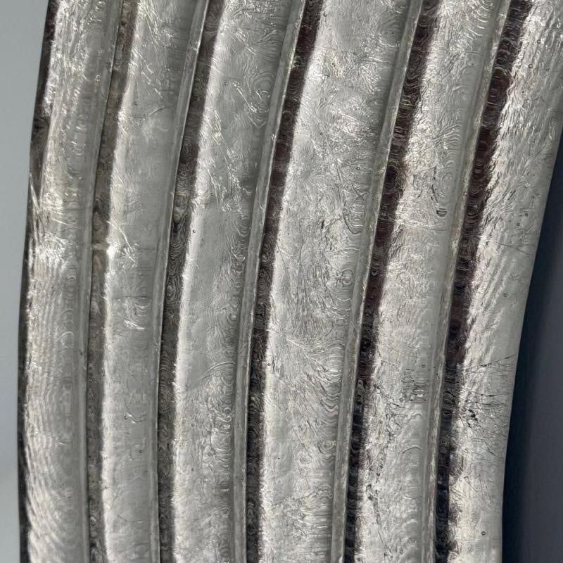 Modern Wavy Wall Mirror, Murano Glass, Silver Leaf, Brass, Italy, 21st C. - 6