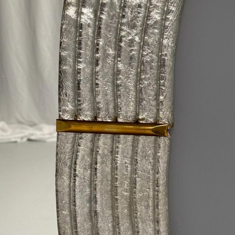 Modern Wavy Wall Mirror, Murano Glass, Silver Leaf, Brass, Italy, 21st C. - 7