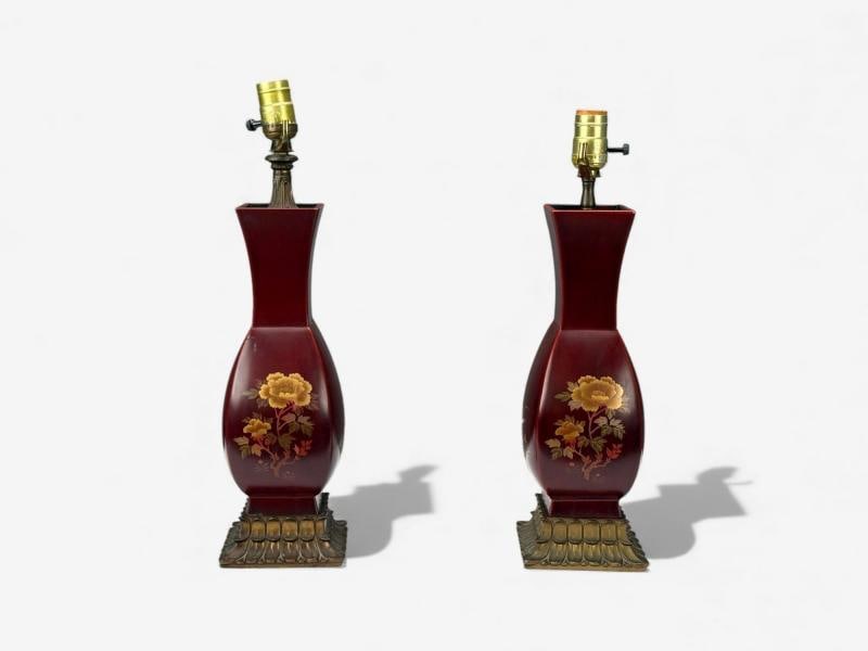 Japanese, Copper, Lacquered Metal, Brass, Maruni Vase Table Lamps, Japan, 1960s - 5