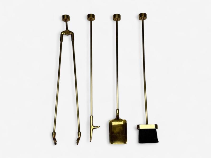 Bronze Fireplace Tool Set with Stand, USA, 20th c. - 3