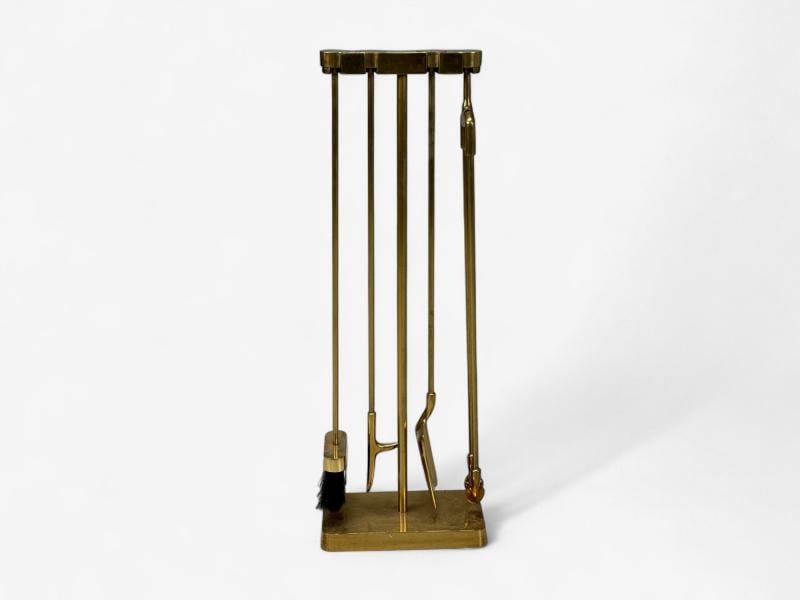 Bronze Fireplace Tool Set with Stand, USA, 20th c. - 8