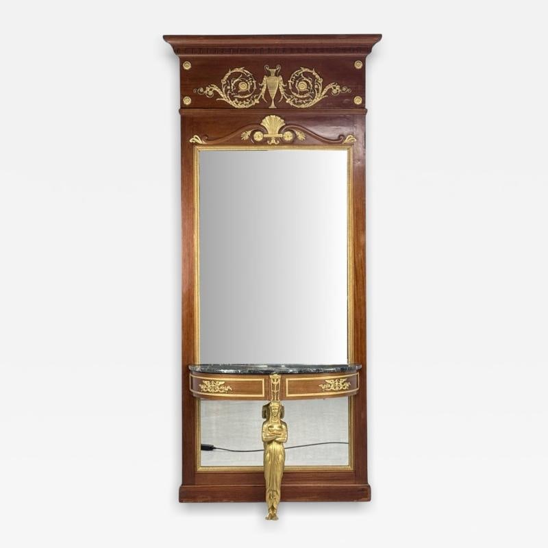 Empire Revival, Mahogany, Bronze, Monumental Mirror and Console, France, 19th c. (1 of 12)