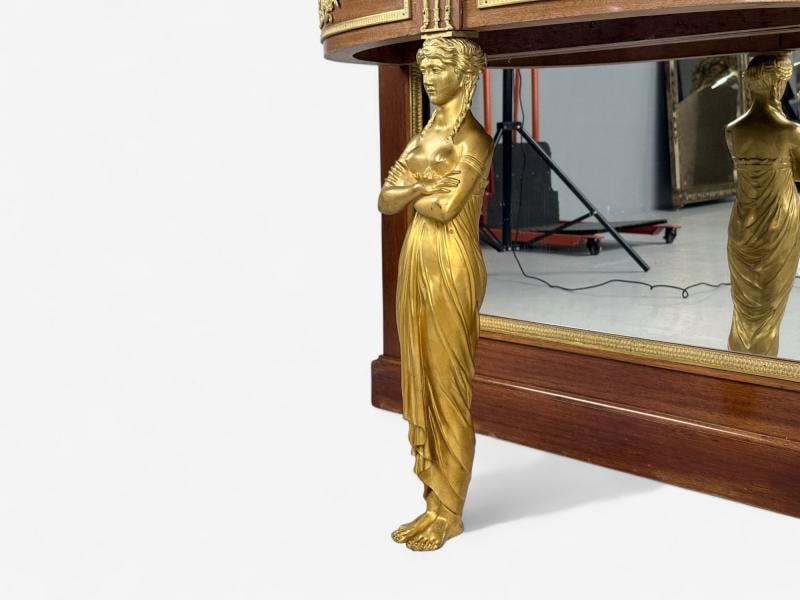 Empire Revival, Mahogany, Bronze, Monumental Mirror and Console, France, 19th c. - 5