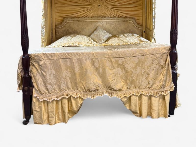 George III, Mahogany, Gilt-Wood, Silk, Canopy Bed, England c. 1880s - 7