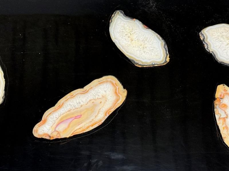 Ado Chale, Black Resin, Agate, Coffee Table, Belgium, 1990s - 7