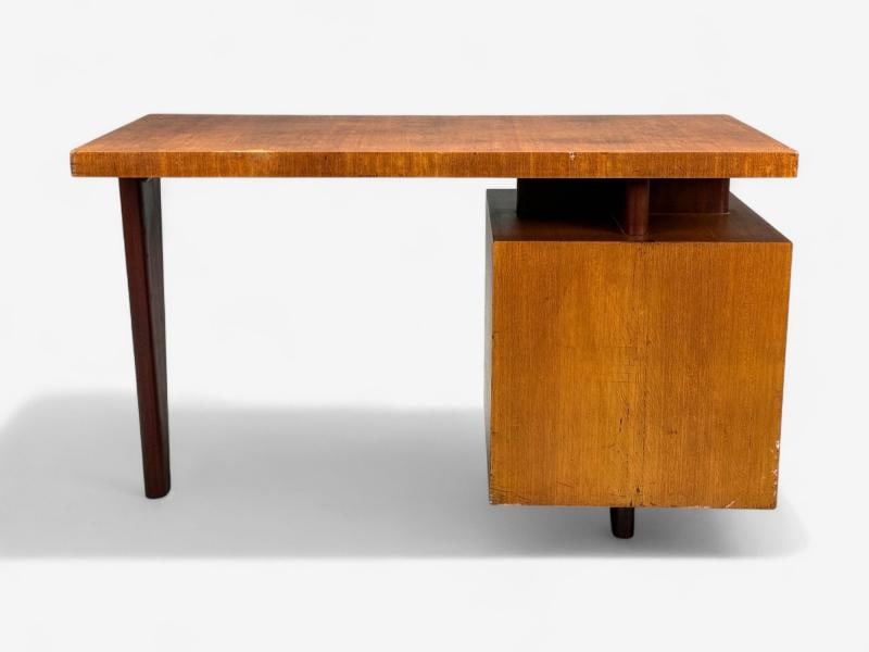 Andrew Szoeke, Satinwood, Oak, Writing Desk and Chair, USA, 1950s - 10